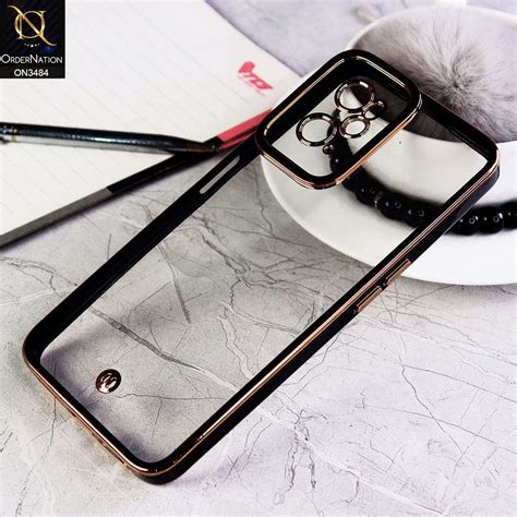 Oppo A76 Cover Black New Electroplated Side Borders Camera Protect Ordernation