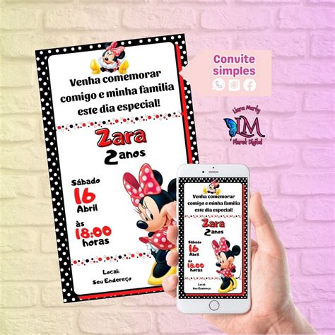 Convite Digital Simples Minne Elo Produtos Especiais