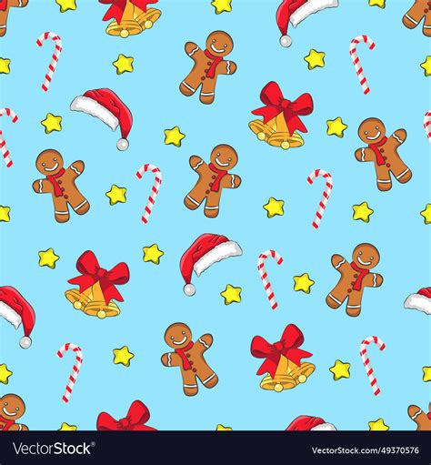 Christmas Cartoon Seamless Pattern Royalty Free Vector Image