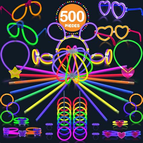 Play22usa Glow Sticks Bulk 500 Pack 200 Glowsticks And 300