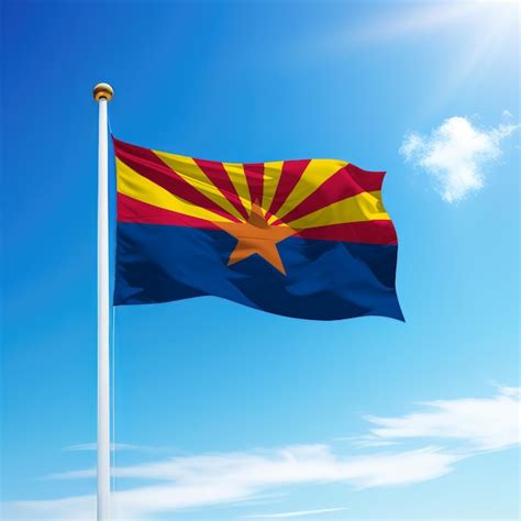 Premium Photo Waving Flag Of Arizona Is A State Of United States On