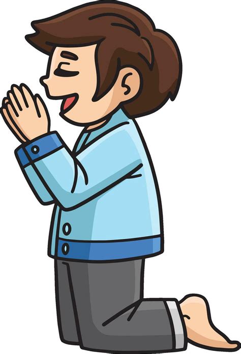 Christian Praying Child Cartoon Colored Clipart 34328368 Vector Art at Vecteezy