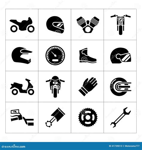 Set Icons Of Motorcycle Stock Vector Image 41739013