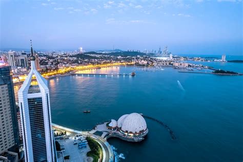 Premium Photo Aerial Photography Of Qingdao Coastline Bay Area