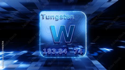 Modern periodic table element Tungsten 3D illustration Stock ...