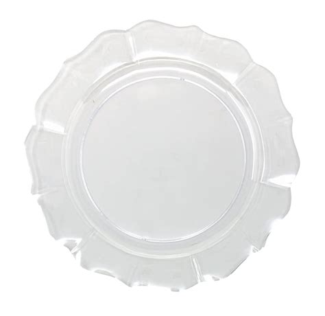 Clear Round Plastic Plates - Scalloped in 2022 | Plastic plates, Black ...