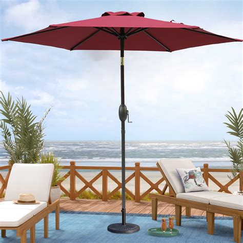 Cozyhom 7 5 Ft Outdoor Patio Umbrella With Tilt And Crank Waterproof