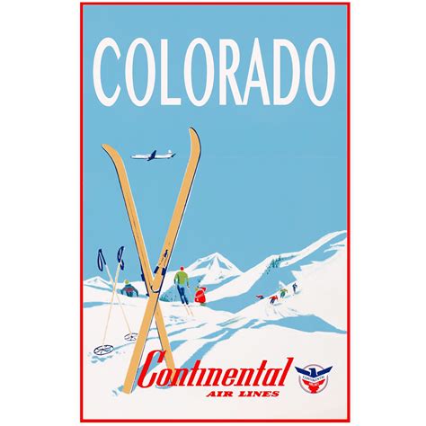 Vintage Airline Colorado Ski Poster Etsy