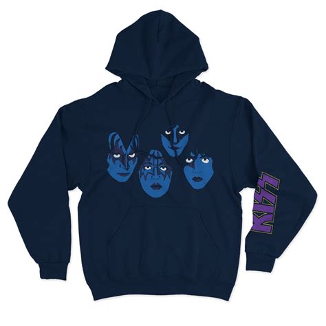 Rock And Roll Hell Navy Hoodie Kiss Official Store