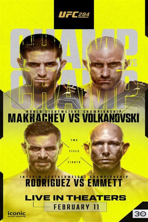 UFC 284 Makhachev Vs Volkanovski Movie Times Showbiz Kingwood