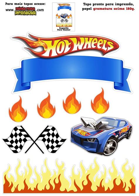 Topper De Bolo Hot Wheels Fa Hot Wheels Cake Hot Wheels Birthday
