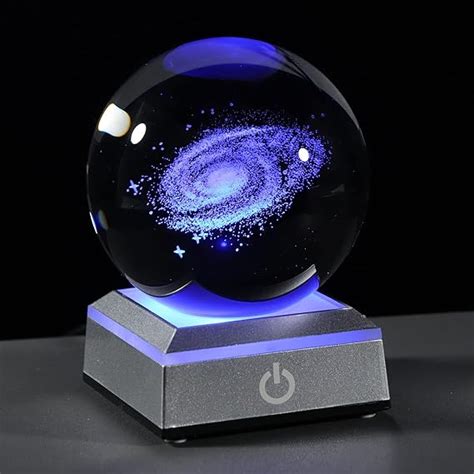 Bola De Cristal De Galaxia 3d Con Base Led Colorida Regalos De