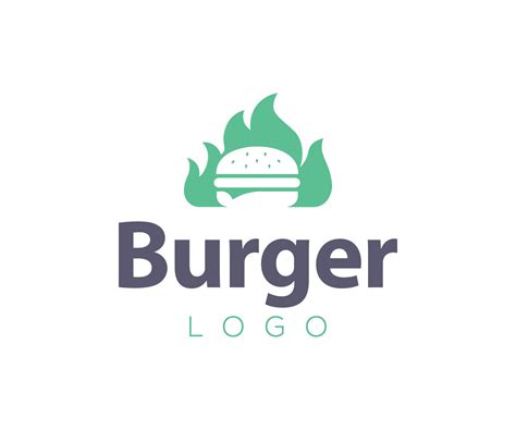 Hot Burger Logo Burger With Fire Vector Logo 10073502 Vector Art At Vecteezy