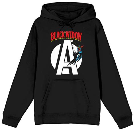 Marvel Comic Avengers Logo Black Widow Text Men's Black Graphic ...