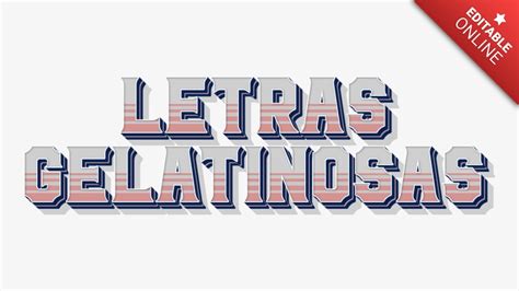 Letras Gelatinosas Efecto Retro Generador De Efectos De Texto