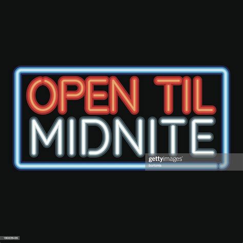 Neon Sign Open Late Icon High Res Vector Graphic Getty Images