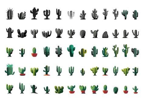 Plantes Du D Sert De Cactus Hugh Big Collection Illustration