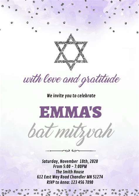 Copy Of Bat Mitzvah Party Invitation Postermywall