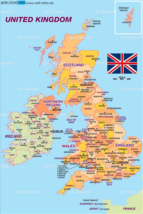 karte von grossbritannien politisch