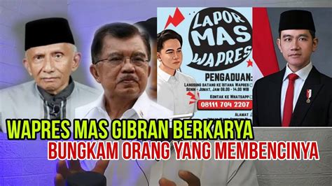 Gibran Luncurkan Gerakan Lapor Mas Wapres Kaum Nyinyir Dan Pembenci