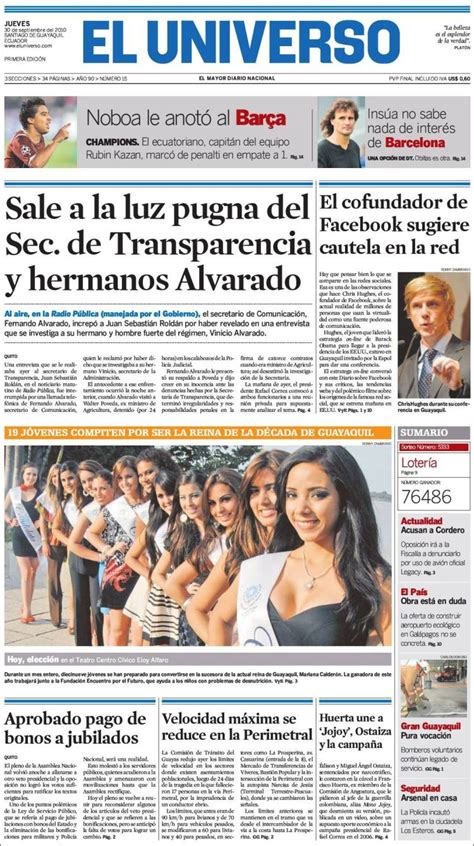 Periódico El Universo Ecuador Ecuador Periódicos De Ecuador