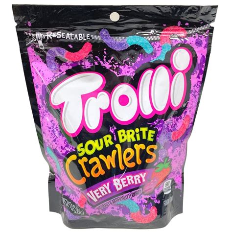 Trolli Sour Brite Crawlers Very Berry Resealable Bag Candy Funhouse