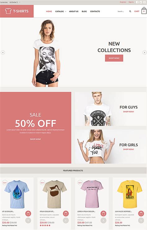 T Shirt Website Template Perfect Template Ideas