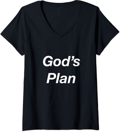 Womens Gods Plan V Neck T Shirt Uk Fashion