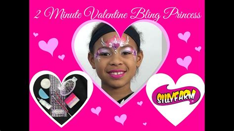 2 Minute Valentine Bling Face Painting Tutorial Youtube