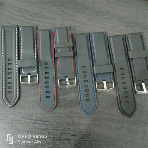 Jual Strap Tali Jam Tangan Karet Rubber Model List Benang Halus Lembut