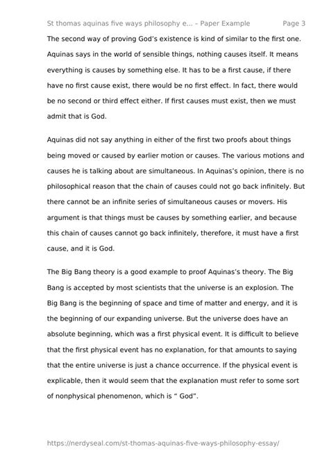 St thomas aquinas five ways philosophy essay - 1120 Words - NerdySeal