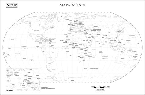 Mapa do mundo (mapa-Mundi)com países