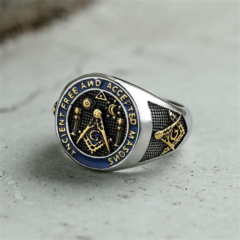 Vintage Masonic Symbol Stainless Steel Ring – GTHIC