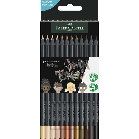 Faber Castell Black Edition Colour Pencils Skin Tones Pack Of 12