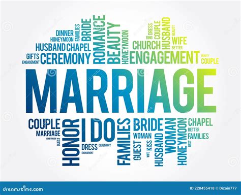 Marriage Word Cloud Collage Concept Background Stock Illustration