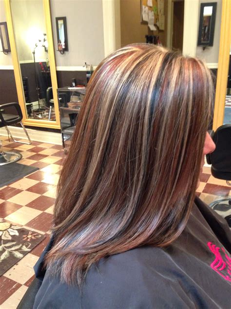 Blonde Red And Brown Hair Highlights