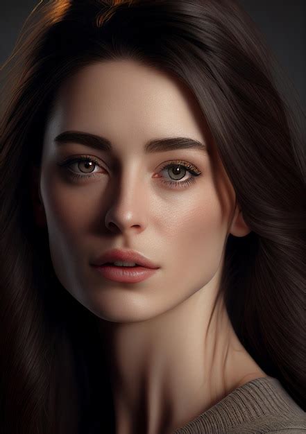 Premium Photo Perfect Looking Brunette Woman Portrait Generative Ai