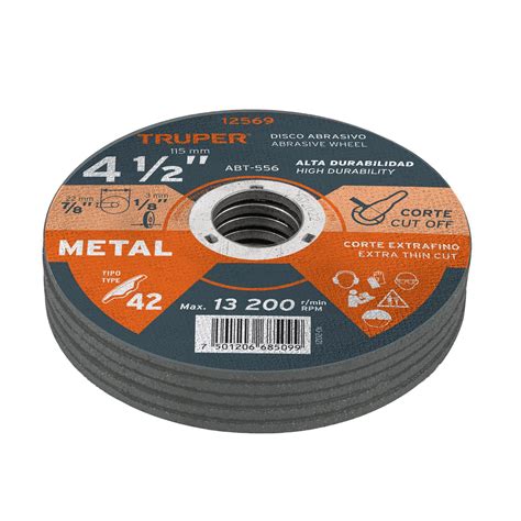 12569 Abt 556 Truper Disco Tipo 42 De 4 12 X 32 Mm Para Corte De