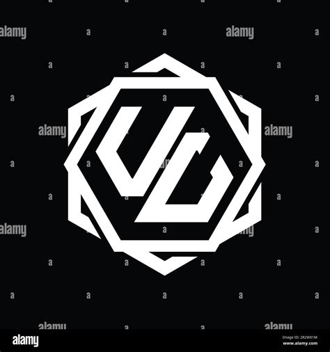 Vu Logo Monogram Hexagon Shape With Geometric Abstract Isolated Outline