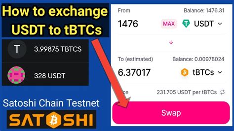 How To Exchange USDT To TBTCs Swap USDT To TBTCs Satoshi BTCs