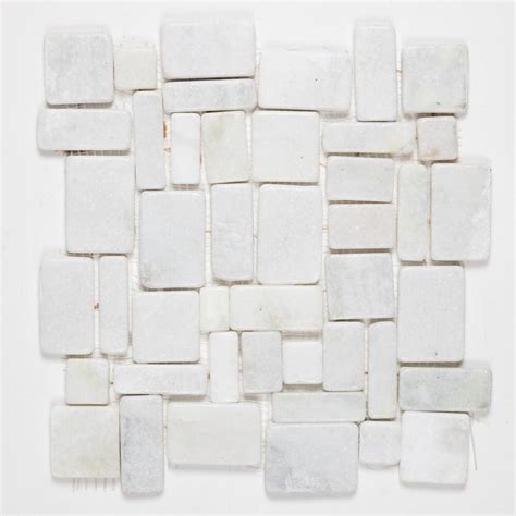 Glacier White Pebble Tile Hopscotch Series Natural Stone Mosaics