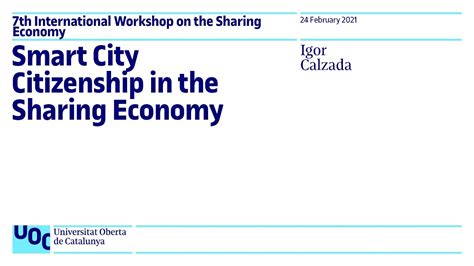 Smart City Citizenship In The Sharing Economy YouTube