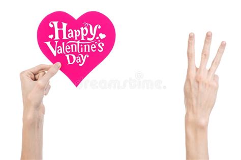 Valentine S Day And Love Theme Hand Holds A Greeting Card In The Form