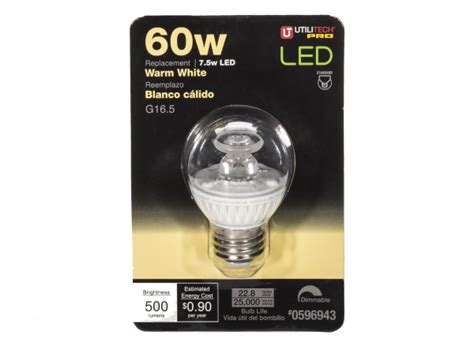 Utilitech 7 5 Watt 60w Equivalent Decorative Warm White Led Lightbulb Review Consumer Reports