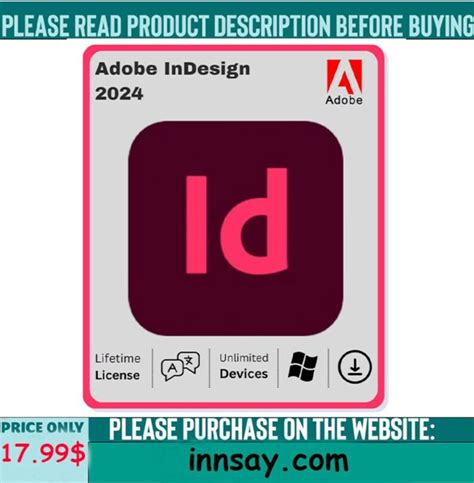 Adobe Indesign Ready To Use Lifetime License Windows Etsy