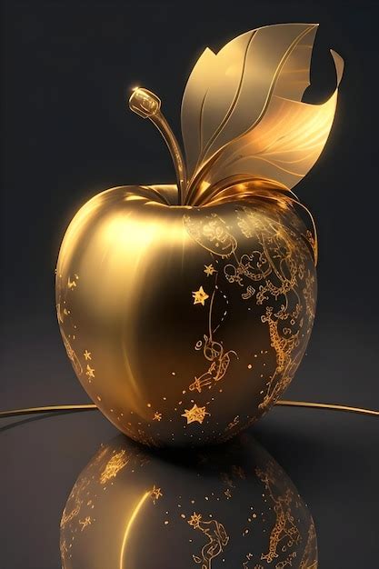 Premium Ai Image Golden Apple