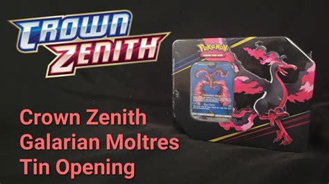 IGNITED Crown Zenith Galarian Moltres Tin Opening YouTube