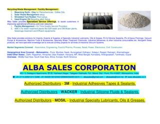 Product Portfolio Alba Sales Corporation PPT