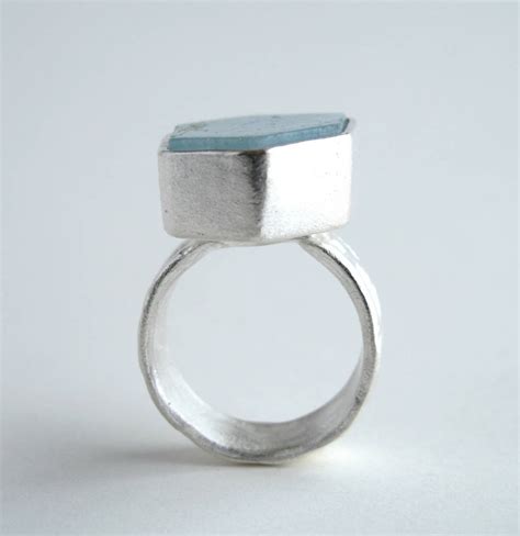 Aquamarine Ring Sterling Silver With Natural Hexagonal - Etsy