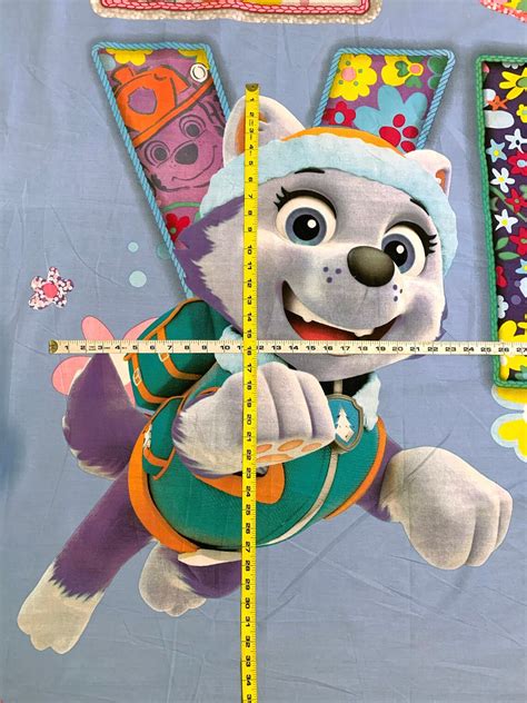 Paw Patrol Love Large Blue Panel Fabric Polycotton L80 Etsy Uk